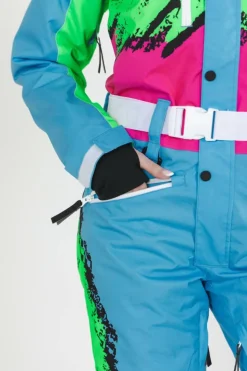 The Park Rat - Neon Spray Design Retro Women's One Piece Ski Suit