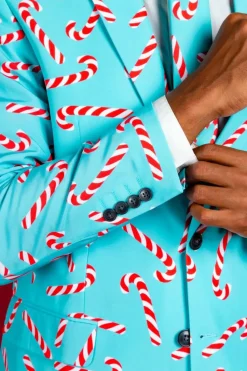 The Peppermint Pimp Canes - Candy Cane Print Christmas Suit