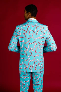 The Peppermint Pimp Canes - Candy Cane Print Christmas Suit