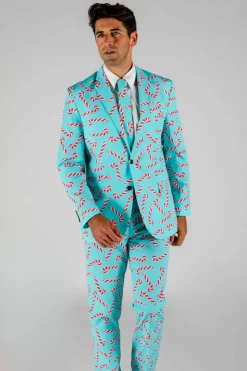 The Peppermint Pimp Canes - Candy Cane Print Christmas Suit