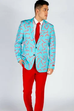 The Peppermint Pimp Canes - Candy Cane Print Christmas Suit