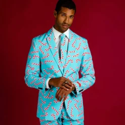 The Peppermint Pimp Canes - Candy Cane Print Christmas Suit
