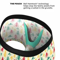 The Pine Tree Playboy - Retro Christmas Trees Ball Hammock® Pouch Trunks Underwear