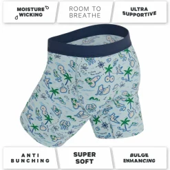 The Pirate's Booty - Naughty Map Ball Hammock® Boxer - Long Leg