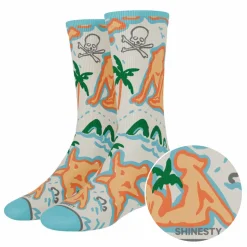 The Pirate's Booty - Naughty Map Heel Hammock™ Crew Socks