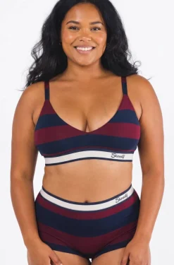 The Pitch - Rugby Stripe Boob Hammock™ Plunge Bralette