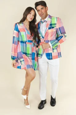 The Plaid To The Bone - Plaid Patchwork Wrap Dress