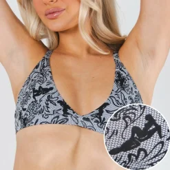The Racy & Lacy - Provocative Lace Print Boob Hammock™ Triangle Bralette