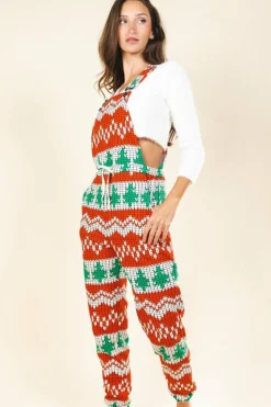 The Red Ryder - Fair Isle Knit Print Women's Pajamaralls®