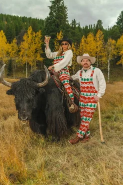 The Red Ryder - Fair Isle Knit Print Pajamaralls®