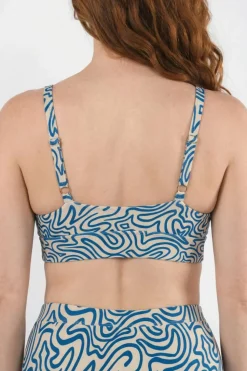 The Rio Grande - Abstract Navy Line Boob Hammock™ Plunge Bralette