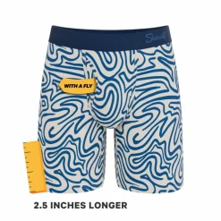 The Rio Grande - Abstract Navy Line Ball Hammock® Boxer - Long Leg