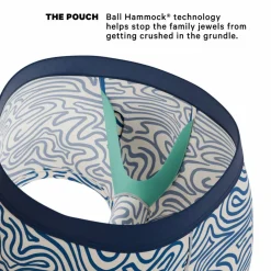 The Rio Grande - Abstract Navy Line Ball Hammock® Pouch Trunks Underwear