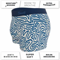 The Rio Grande - Abstract Navy Line Ball Hammock® Pouch Trunks Underwear