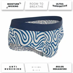 The Rio Grande - Abstract Navy Line Ball Hammock® Pouch Underwear Briefs