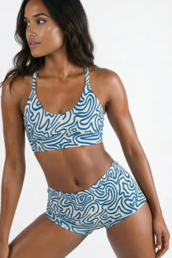 The Rio Grande - Abstract Navy Line Modal Boyshort Underwear