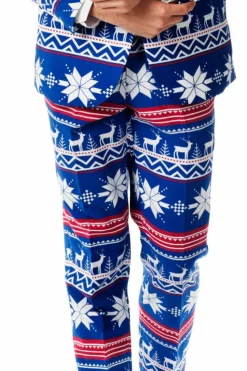 The Rudolph Suave - Blue Ugly Christmas Sweater Pants By Opposuits