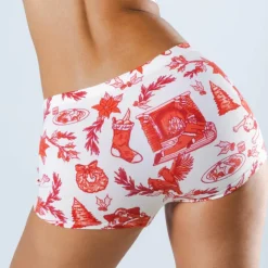 The Santa Slays - Christmas Toile Modal Boyshort Underwear