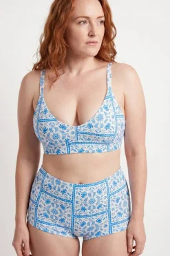 The Santorini - Blue Tile Boob Hammock™ Plunge Bralette