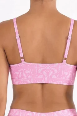 The Silk & Saddle - Pink Bandana Boob Hammock™ Plunge Bralette