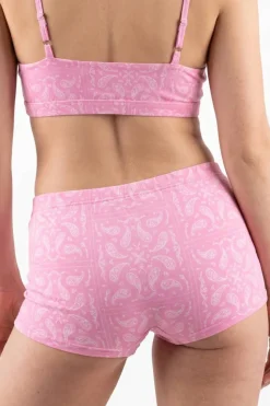 The Silk & Saddle - Pink Bandana Modal Boyshort Underwear