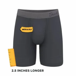The Slate Expectations - Grey Tonal Ball Hammock® Boxer - Long Leg