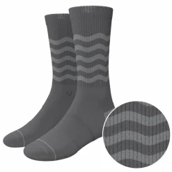 The Sleek - Gray Waves Heel Hammock™ Crew Socks