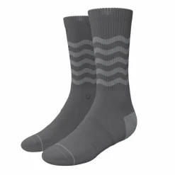 The Sleek - Gray Waves Heel Hammock™ Crew Socks