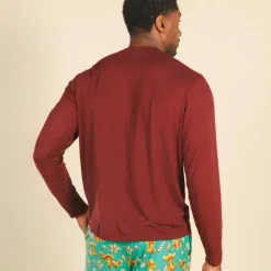 The Sommelier - Burgundy SleepDeep™ Men’s Long Sleeve Pajama Shirt