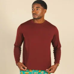 The Sommelier - Burgundy SleepDeep™ Men’s Long Sleeve Pajama Shirt