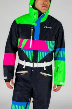 The Steep And Deep - Men's Retro Black Ski Suit