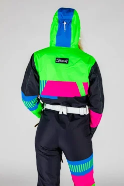 The Steep And Deep - Retro Black Women's One Piece Ski Suit