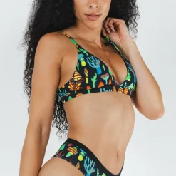 The Super Shroom - Neon Mushrooms Boob Hammock™ Triangle Bralette
