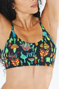 The Super Shroom - Neon Mushrooms Boob Hammock™ Scoop Bralette