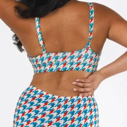 The Swanky - Retro Houndstooth Boob Hammock™ Plunge Bralette