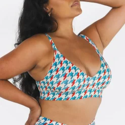 The Swanky - Retro Houndstooth Boob Hammock™ Plunge Bralette