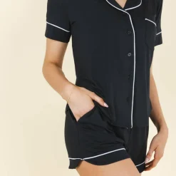 The Threat Level Midnight - Black SleepDeep™ Button Down Short Pajama Set