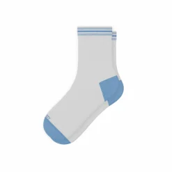 The Tickler - Powder Blue Stripe Heel Hammock™ Quarter Crew Socks
