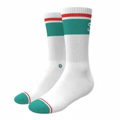 The Turks and Caicos - White and Teal Heel Hammock™ Crew Socks