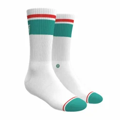 The Turks and Caicos - White and Teal Heel Hammock™ Crew Socks