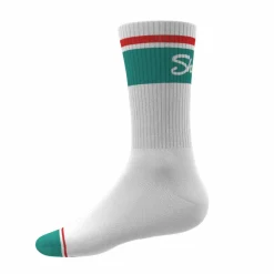 The Turks and Caicos - White and Teal Heel Hammock™ Crew Socks