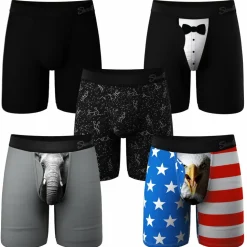 The Ultra Staples Mix - Long Leg Ball Hammock® Pouch Underwear With Fly 5 Pack