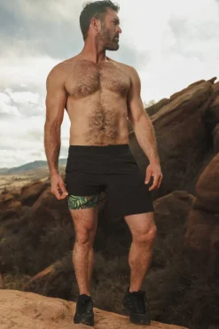 The Water Break - Black and Green Neon Ball Hammock® 5 Inch Athletic Shorts