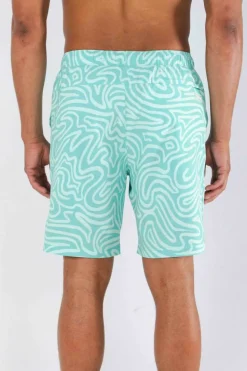 The Water Park - Neon Abstract Line Ball Hammock® Pouch 8" Swim Trunks