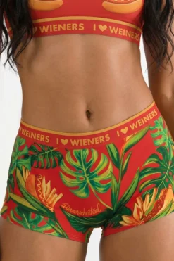 The Wiener In Paradise - Shinesty X Wienerschnitzel Tropical Boyshort Underwear with Waistband