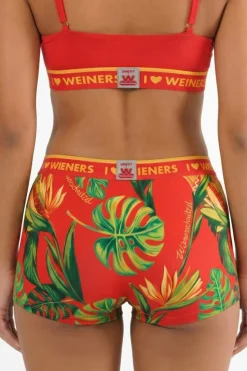 The Wiener In Paradise - Shinesty X Wienerschnitzel Tropical Boyshort Underwear with Waistband