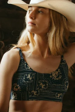 The Wrangle 'Em - Blue Bandana Shinesty x Diamond Cross Ranch Boob Hammock™ Scoop Bralette