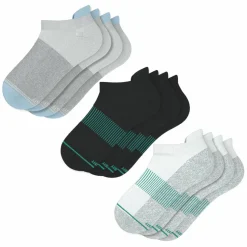 Versatile Solids Mix Pack - Blue Tri Color Block and Solids Heel Hammock™ Ankle Socks 6 Pack