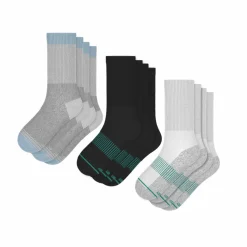 Versatile Solids Mix Pack - Blue Tri Color Block and Solids Heel Hammock™ Crew Socks 6 Pack